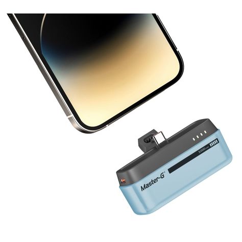 Cargador Base Portátil Pocket 5000mAh TipoC Celeste Master-G-1