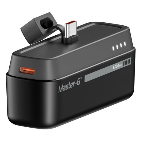 Cargador Base Portátil Pocket 5000 mAh Tipo C Negro Master-G-0