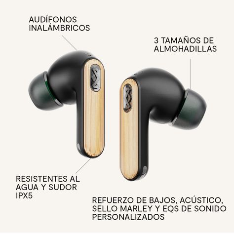 Audífonos Bluetooth True Wireless Redemption ANC 2 Marley-2