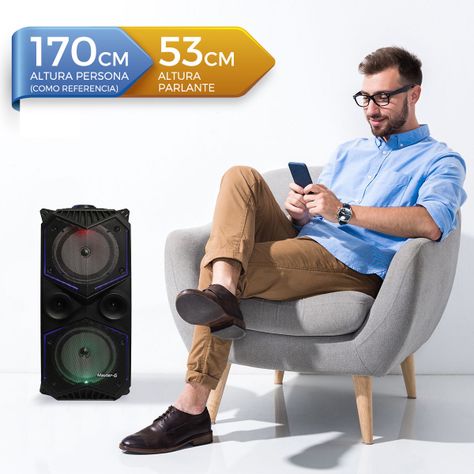 Parlante Karaoke Portátil Bluetooth Master G + Micrófono-3