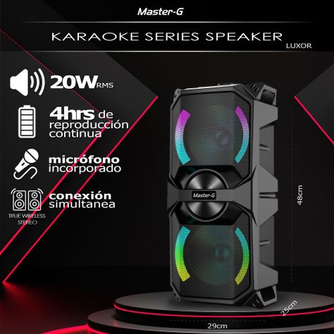 Parlante Karaoke Bluetooth Luxor 6,5” X2 con Micrófono-5
