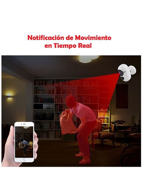 Cámara de Vigilancia con Baterías, Compatible con Alexa-4