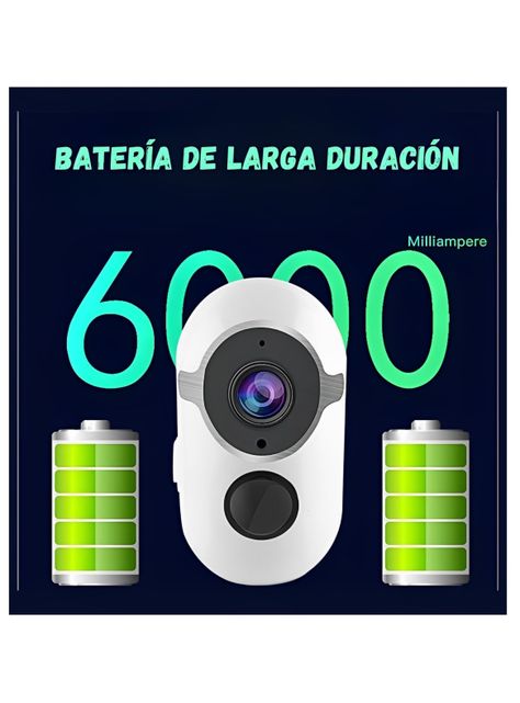 Cámara de Vigilancia con Baterías, Compatible con Alexa-5