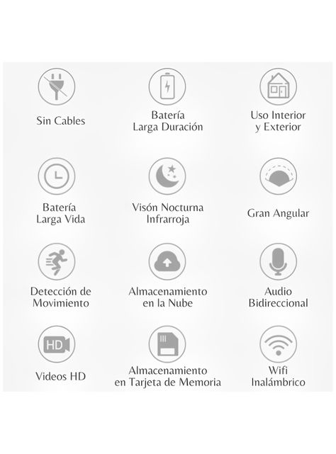 Cámara de Vigilancia con Baterías, Compatible con Alexa-6