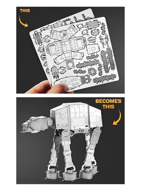 Puzzle 3d De Metal - Star Wars, Transporte Acorazado AT - AT-3