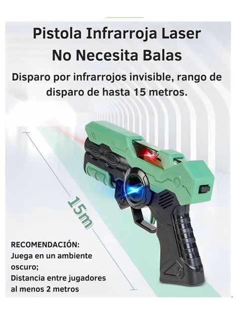 Juego De Pistolas Laser Tag, 2 Pistolas y 2 Objetivos-2
