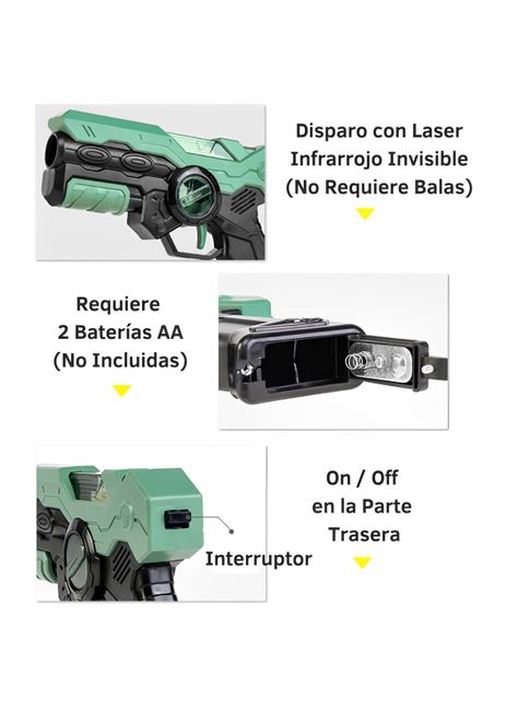 Juego De Pistolas Laser Tag, 2 Pistolas y 2 Objetivos-6