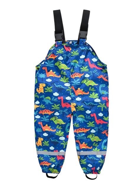 Jardinera Impermeable para Niños/as - Lindo Diseño de Dinosaurios-0