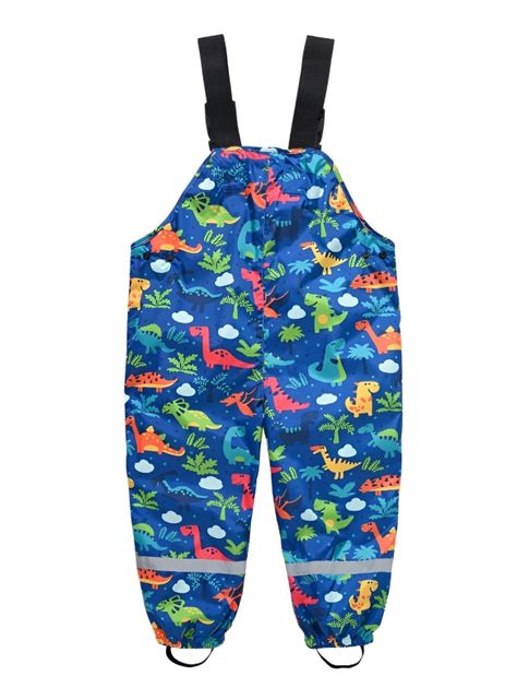 Jardinera Impermeable para Niños/as - Lindo Diseño de Dinosaurios-1
