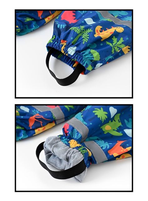 Jardinera Impermeable para Niños/as - Lindo Diseño de Dinosaurios-3