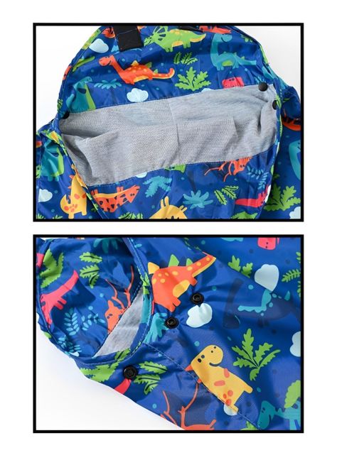 Jardinera Impermeable para Niños/as - Lindo Diseño de Dinosaurios-5