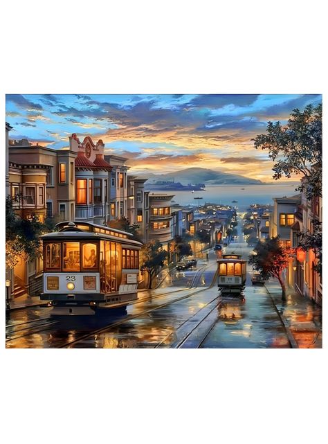 Pintura por Números - Típico Paisaje de San Francisco-0