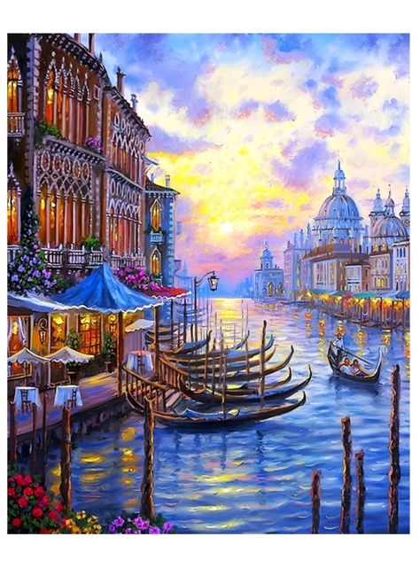 Pintura por Números 50 x 40 cms - Paisaje de Venecia-0