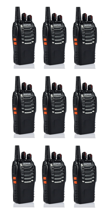 Pack 9 Radio Walkie Talkie Portatil Handy Baofeng uhf BF-888S-0