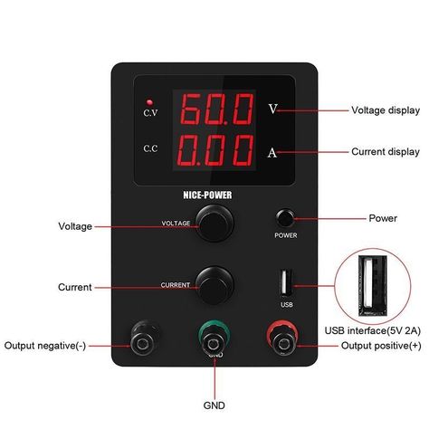 Fuente de poder regulable variable de 0-60V y 0-5A 300W-2