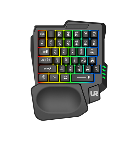Teclado Gamer Una Mano Retroiluminado RGB Urbano-0