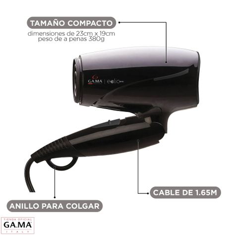 Secador Gama Eolic Travel Ion Turmalina Plegable Compacto-1