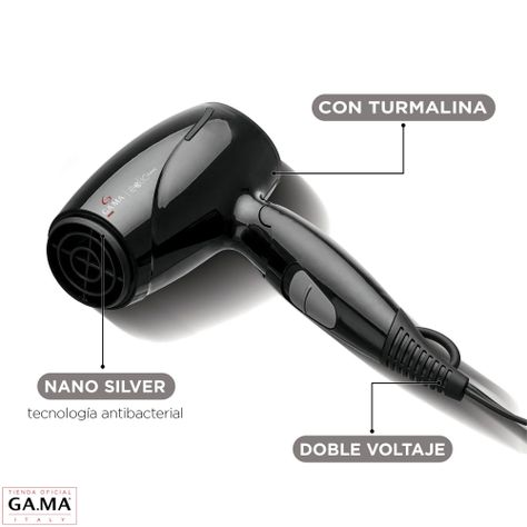 Secador Gama Eolic Travel Ion Turmalina Plegable Compacto-2