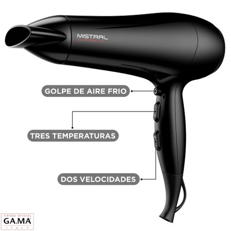 Secador De Pelo Gama Mistral Tourmaline Ion 2200 Watts-3