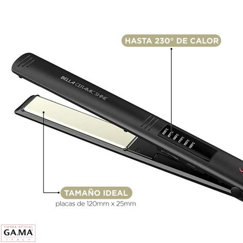 Plancha Alisadora Gama Elegance Bella Ceramic Shine Ion Led-3