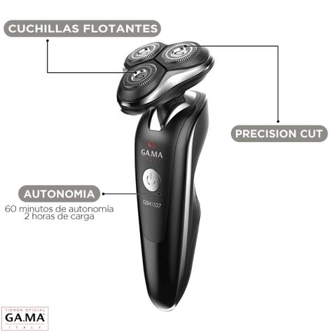 Afeitadora Gama Gsh 1527 Sport Usb Wet&dry Black Con Trimmer-3