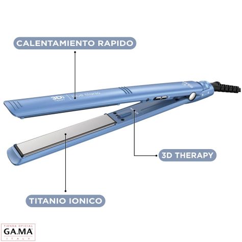 Plancha Alisadora Gama Elegance Blue Titanio 3d Therapy Ultra Ion-1