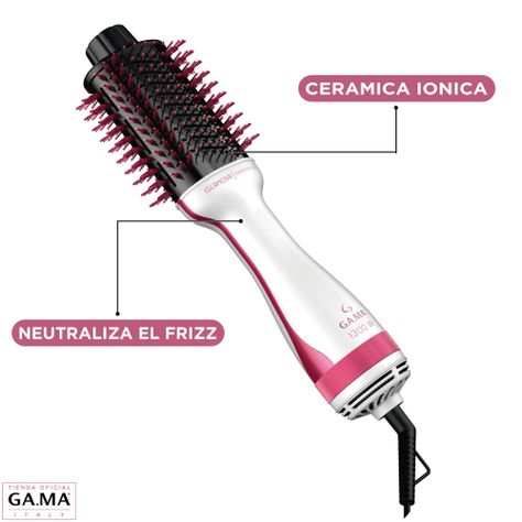 Cepillo Secador Modelador Gama Glamour Pink Ceramic Ion-1