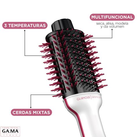 Cepillo Secador Modelador Gama Glamour Pink Ceramic Ion-3