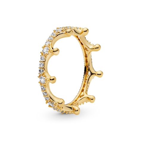Anillo Corona Deslumbrante Dorado-0