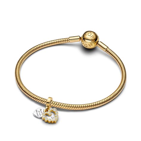 Charm Doble Corazón Recubrimiento Oro14K-1