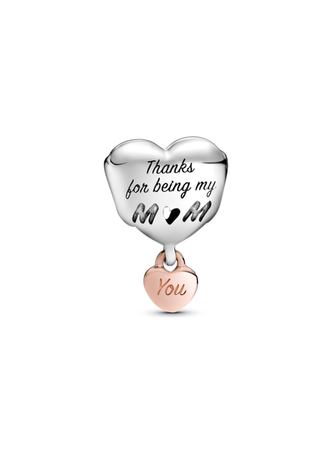 Charm Corazón Yo Te Amo Mamá Recubrimiento en Oro Rosa-0