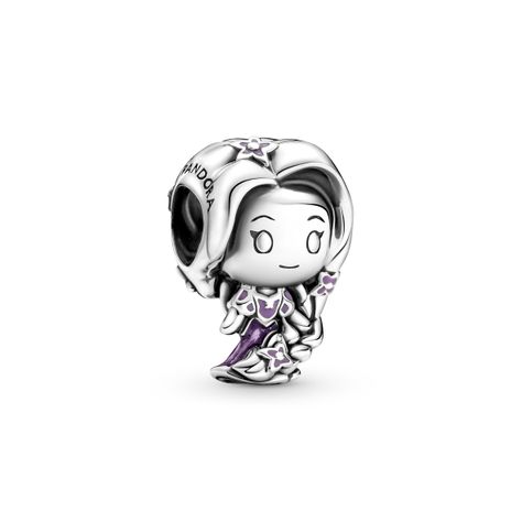Charm Plata Disney Enredados Rapunzel Esmaltes Lila y Lavanda-0