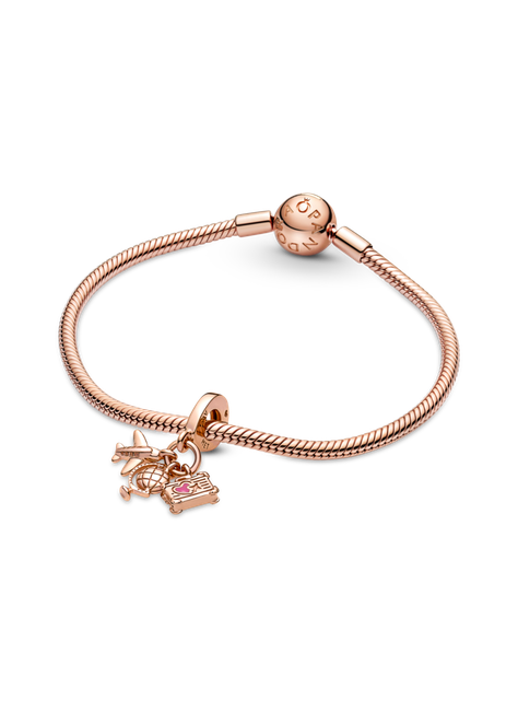 Charm Avión, Globo y Maleta Recubriiento Oro Rosa 14K-1