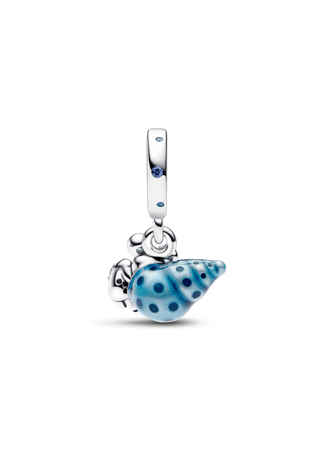 Charm Cangrejo ermitaño que brilla en la oscuridad en Plata-1