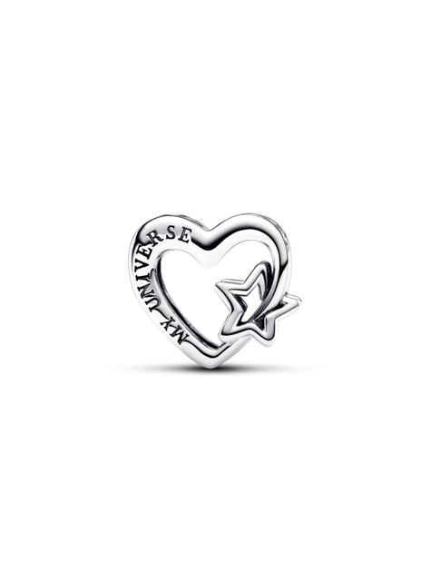 Charm Corazón en filigrana Familia y Estrella-1