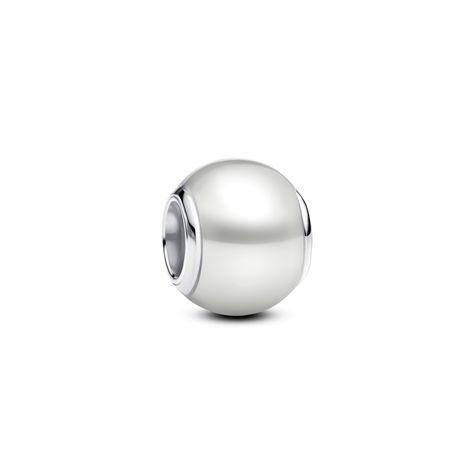 Charm Blanco en Plata Redondo-0