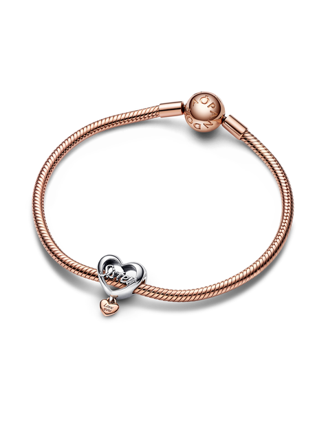 Charm Corazón Yo Te Amo Hermana Recubrimiento en Oro Rosa-1