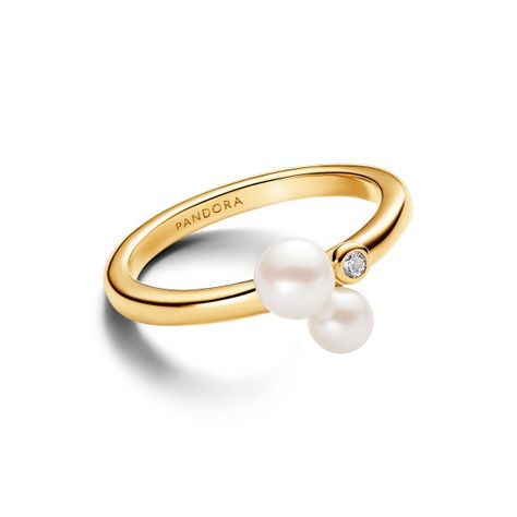 Anillo Dúo de Perlas Cultivadas de Agua Dulce-1