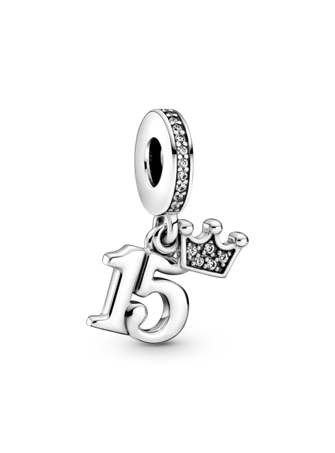 Charm Colgante 15° Cumpleaños Zirconia cúbica Talla única-0