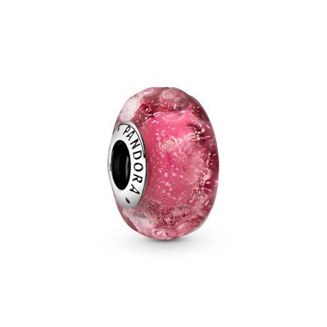 Charm de Cristal Murano Rosa Fantasía de Ondas Sin piedra Talla única-1