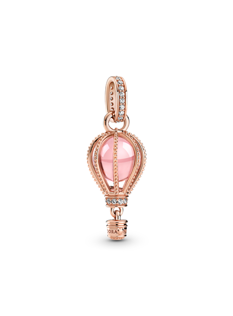 Charm Colgante Globo Aerostático Rosa Resplandeciente-0