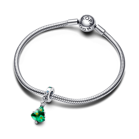 Dije en Plata Arbol de Navidad Brillante Piedras Diversas-1