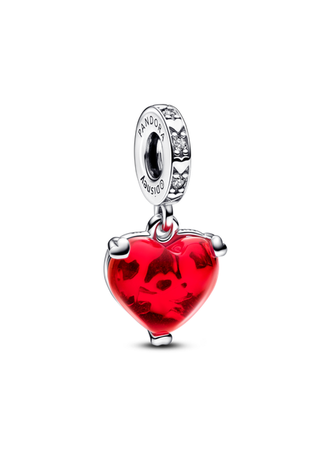 Charm Cristal Murano Rojo Beso Mickey y MinnieMouse Disney-1