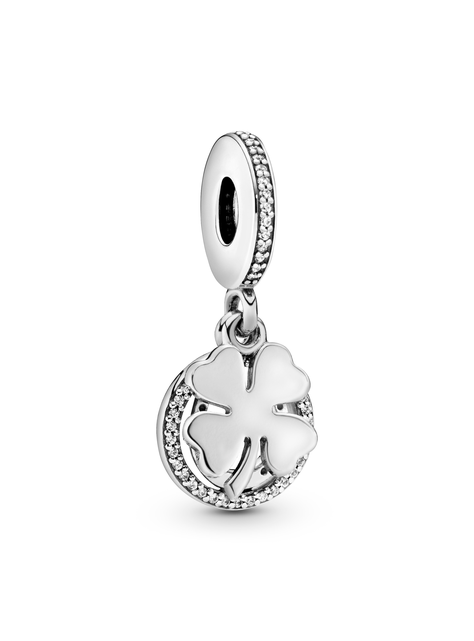 Charm Colgante Trébol de la Suerte de Cuatro Hojas-0