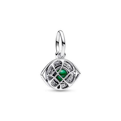 Charm Plata Marvel Doctor Strange Ojo Agamotto Cristal Verde-0