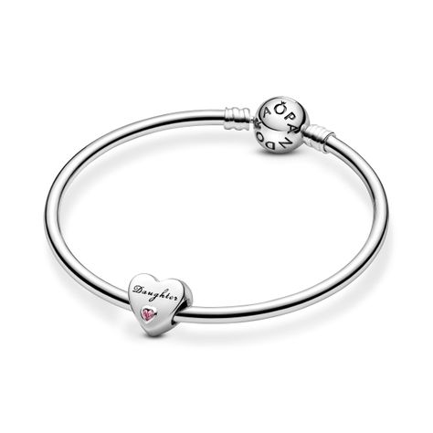 Charm en Plata El Amor De Una Hija Circonia Cubica Rosa-1