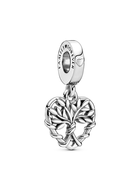 Charm Colgante de Corazón con Árbol Genealógico-0