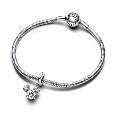 Charm Colgante Silueta Cabeza Brillante Mickey Mouse-0