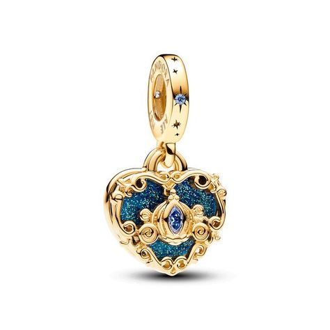 Charm Colgante Doble Carroza y Corazón de Cenicienta de Disney-0