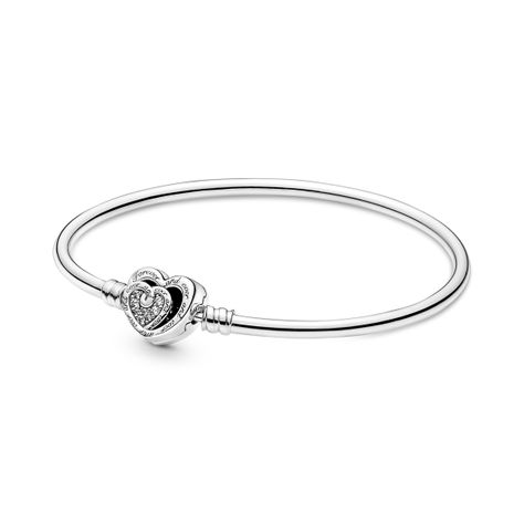 Brazalete Rigido Broche De Corazones Entrelazados Infinitos-0